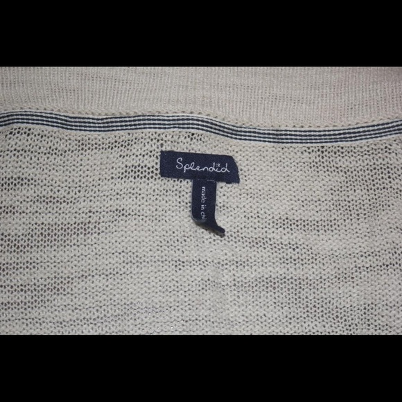 Splendid size L beige long sweater vest cover up - Picture 3 of 3